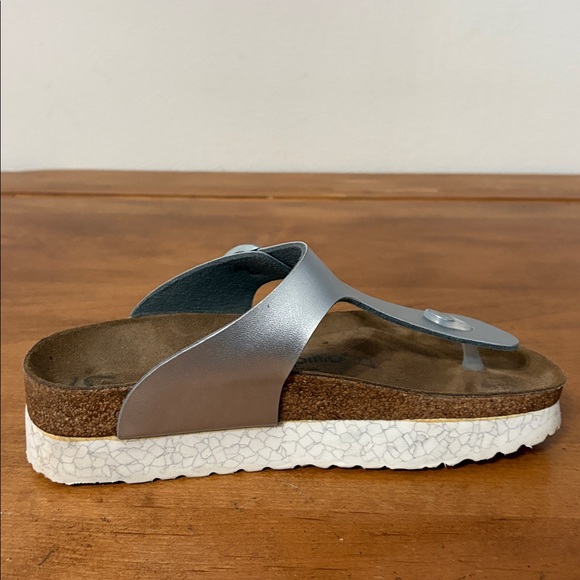 Birkenstock Papillio Gizeh Platform Stylish Silver Women's Sandals Size 8 - Picture 7 of 15